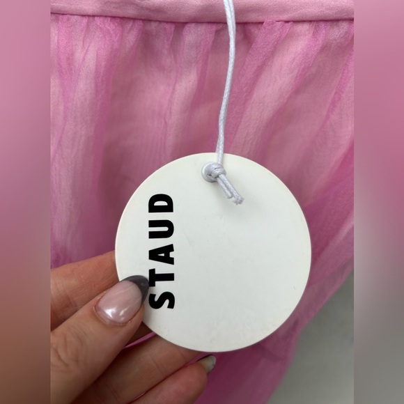 STAUD Organza Dragon Tiered Skirt Pink New With Tags! - Picture 7 of 7